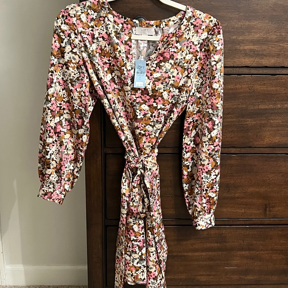LOFT Multicolor Floral Dress